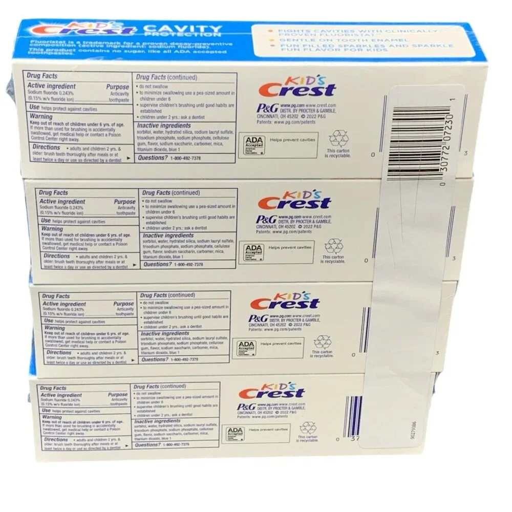 Kids Crest Cavity Protection Fluoride Toothpaste Value 4-Pack Sparkle Fun Flavor
